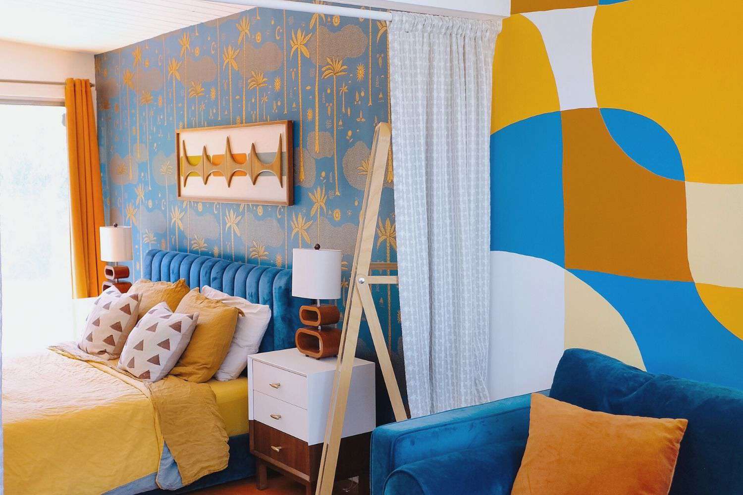 Mẫu thiết kế phòng ngủ màu xanh biển đẹp