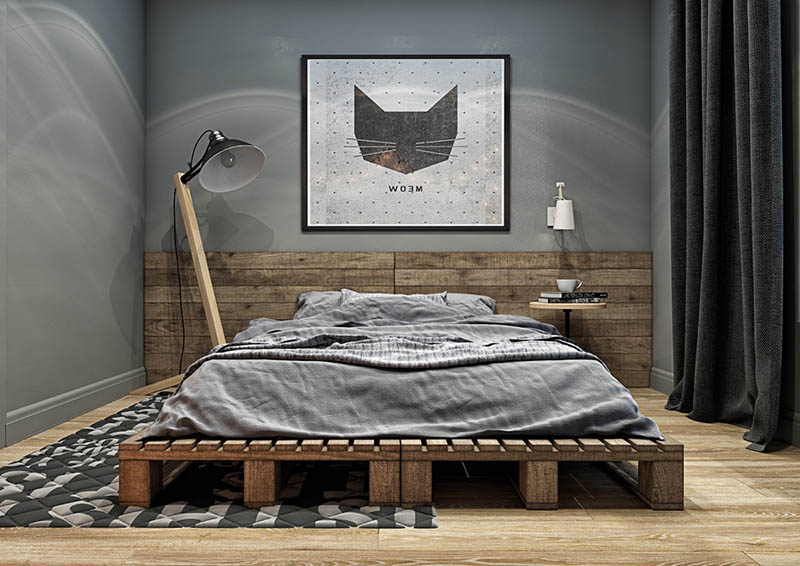 Mẫu thiết kế phòng ngủ tông màu xám đẹp