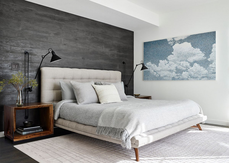 Mẫu thiết kế phòng ngủ tông màu xám tuyệt đẹp