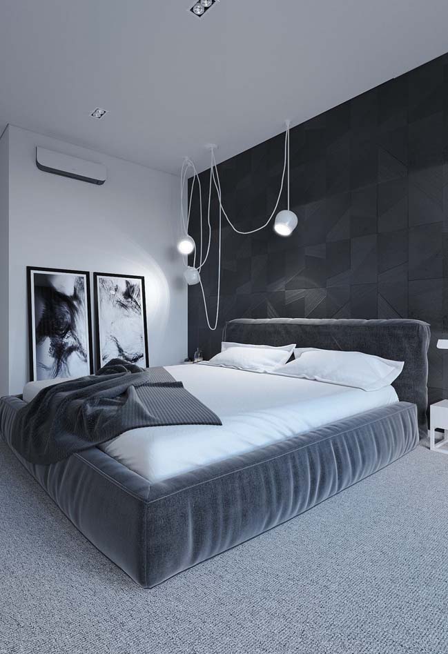 Mẫu thiết kế phòng ngủ tông màu xám