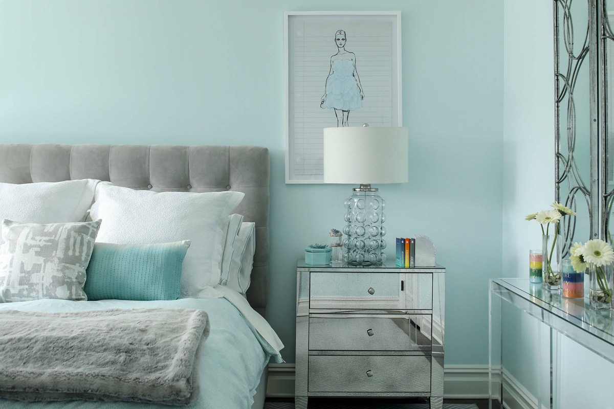 Mẫu thiết kế phòng ngủ xanh nước biển đẹp