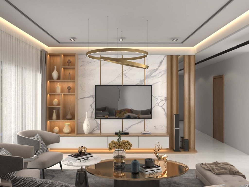 Mẫu thiết kế trần thạch cao phòng khách đẹp 2020