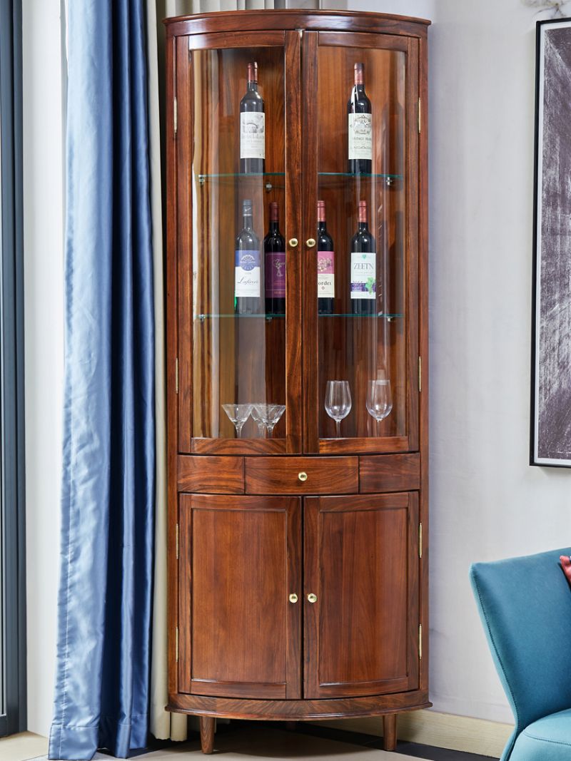 Mẫu tủ rượu gỗ góc tường cao cấp VIP