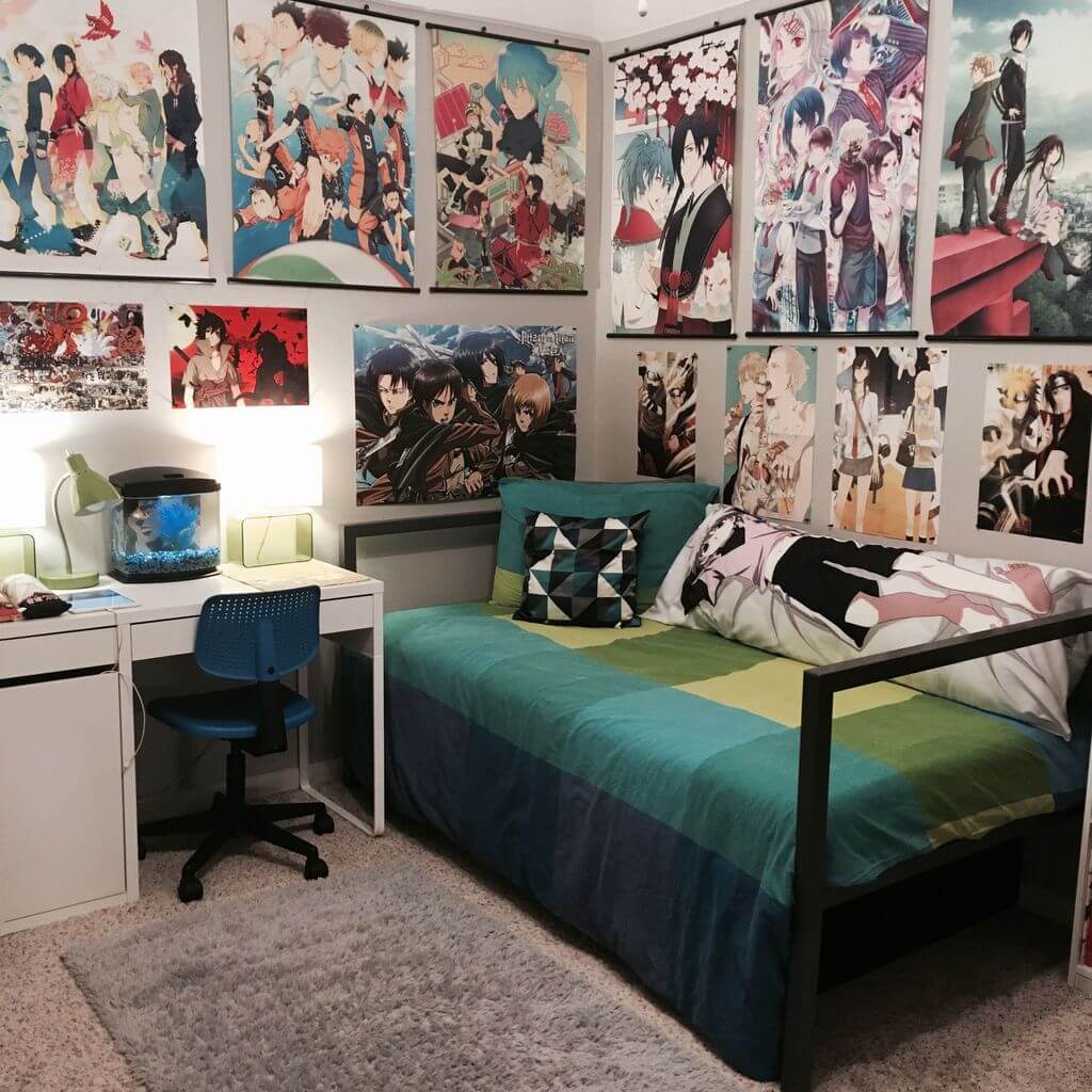 Những mẫu trang trí tường phòng ngủ Anime