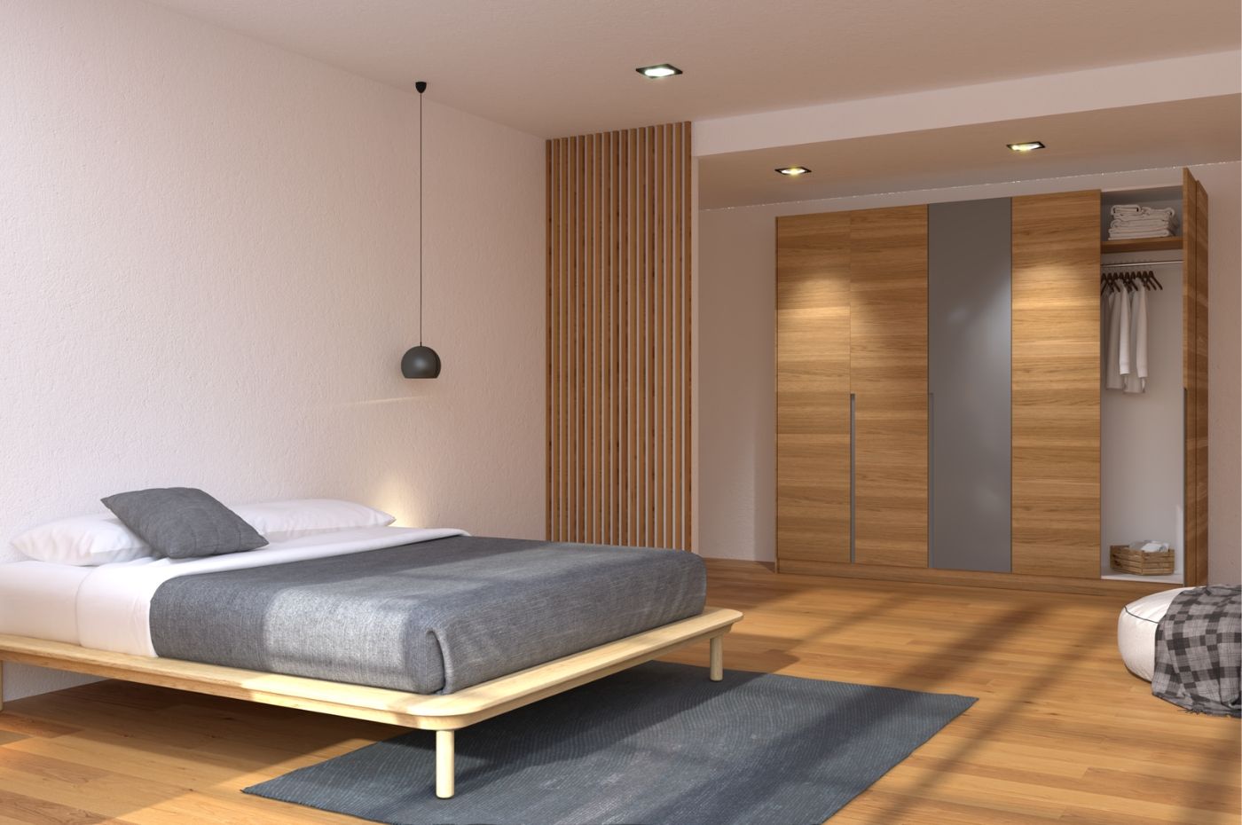 Vách ngăn phòng ngủ bằng gỗ cao cấp đẹp