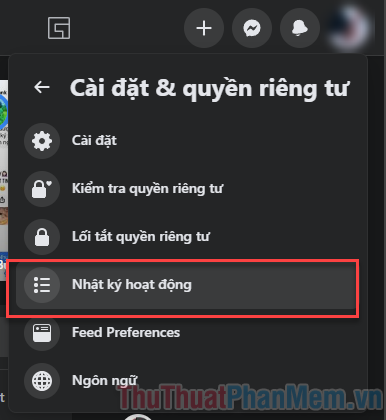 Chọn Nhật ký hoạt động