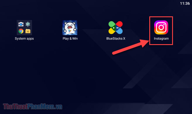 Click vào biểu tượng Instagram