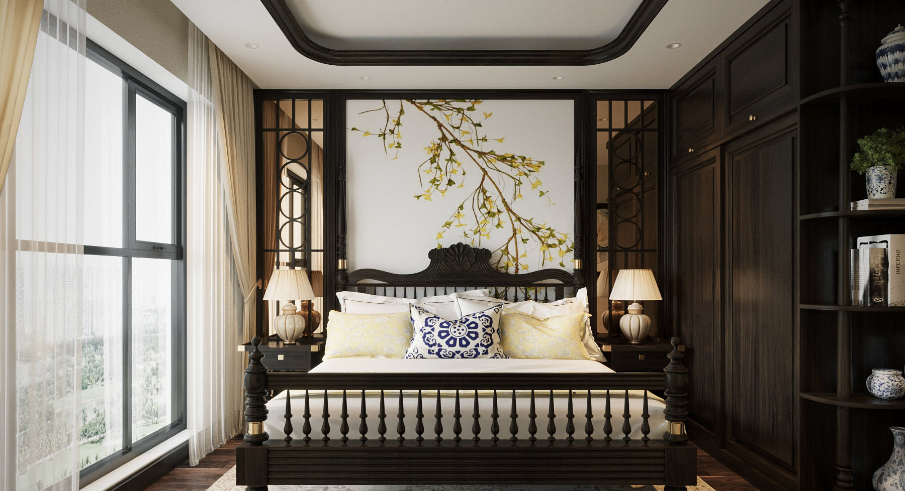 Mẫu phòng ngủ Indochine Đông Dương đẹp nhất