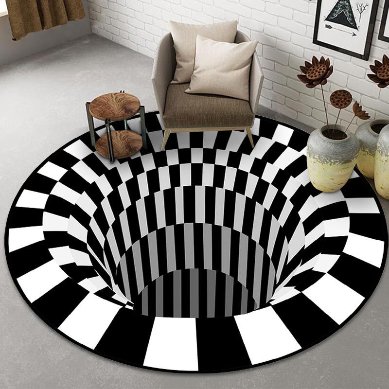 Mẫu thảm tròn 3D đẹp cho phòng khách