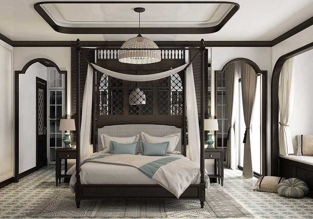 Mẫu thiết kế phòng ngủ phong cách Đông Dương thời Pháp