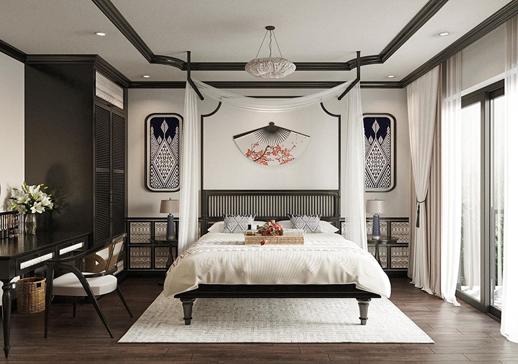Thiết kế phòng ngủ đẹp theo phong cách Indochine