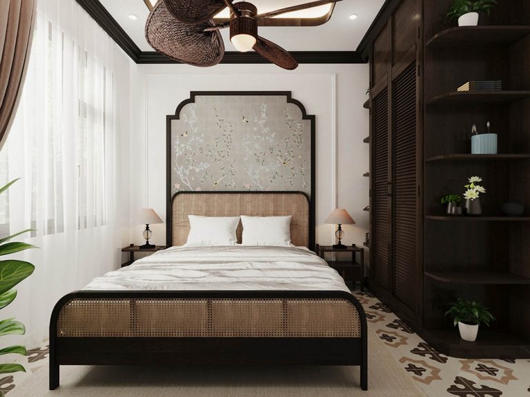 Những mẫu thiết kế phòng ngủ Indochine đẹp