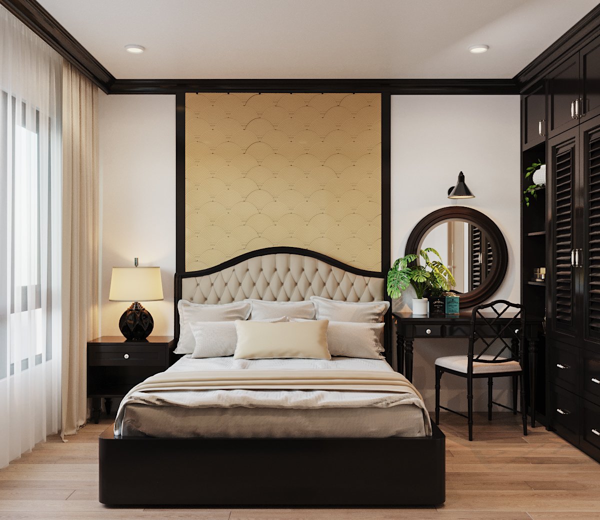 Nội thất phòng ngủ đẹp phong cách Indochine