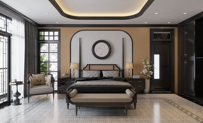 Phòng ngủ phong cách Indochine đẹp nhất