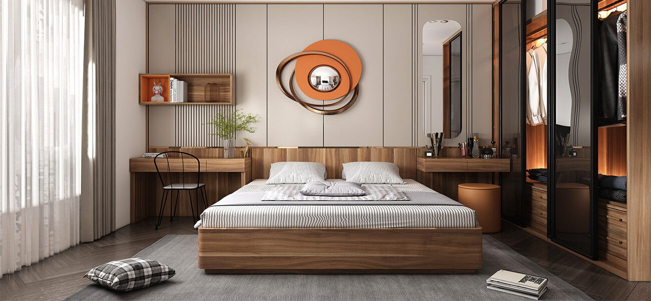 Thiết kế phòng ngủ Master phong cách Indochine
