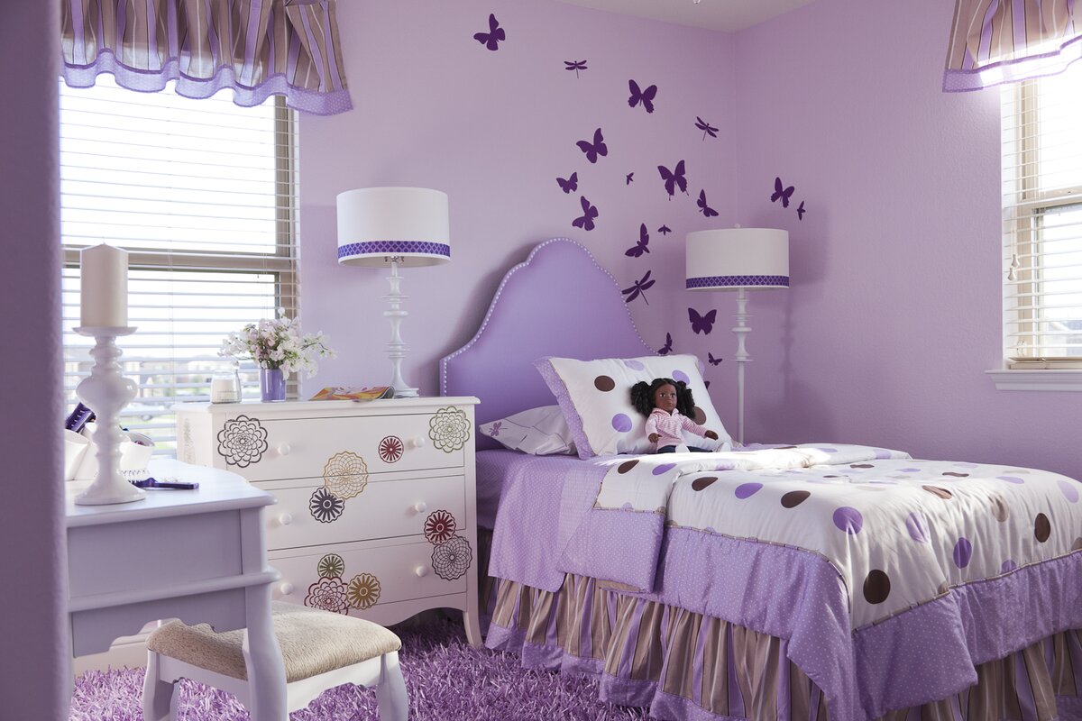 Mẫu phòng ngủ màu tím dễ thương đẹp nhất