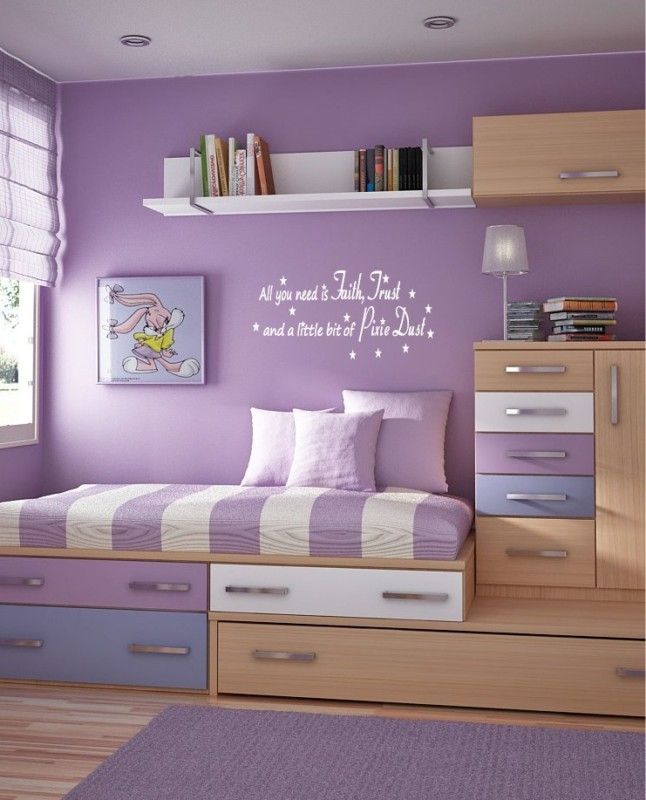 Mẫu phòng ngủ màu tím dễ thương