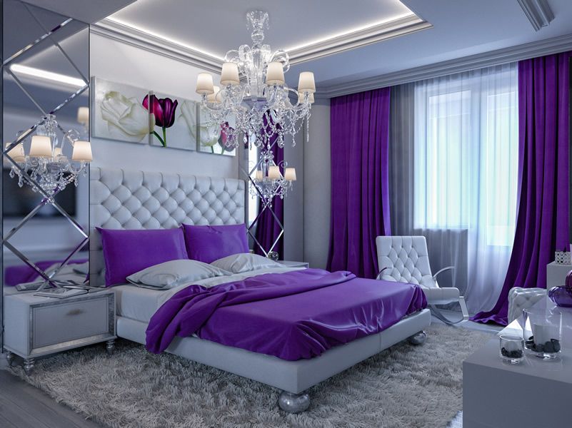 Mẫu phòng ngủ màu tím hiện đại đẹp nhất