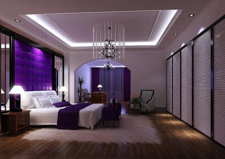 Mẫu phòng ngủ màu tím