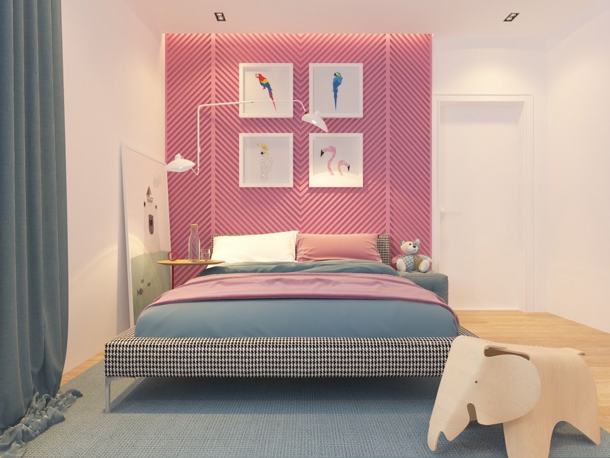 Mẫu thiết kế phòng ngủ màu hồng tuyệt đẹp