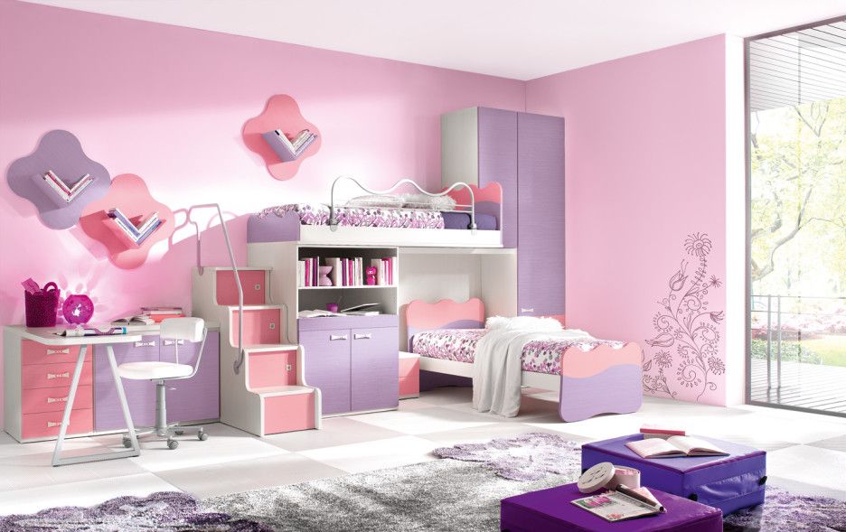 Mẫu thiết kế phòng ngủ màu tím đẹp