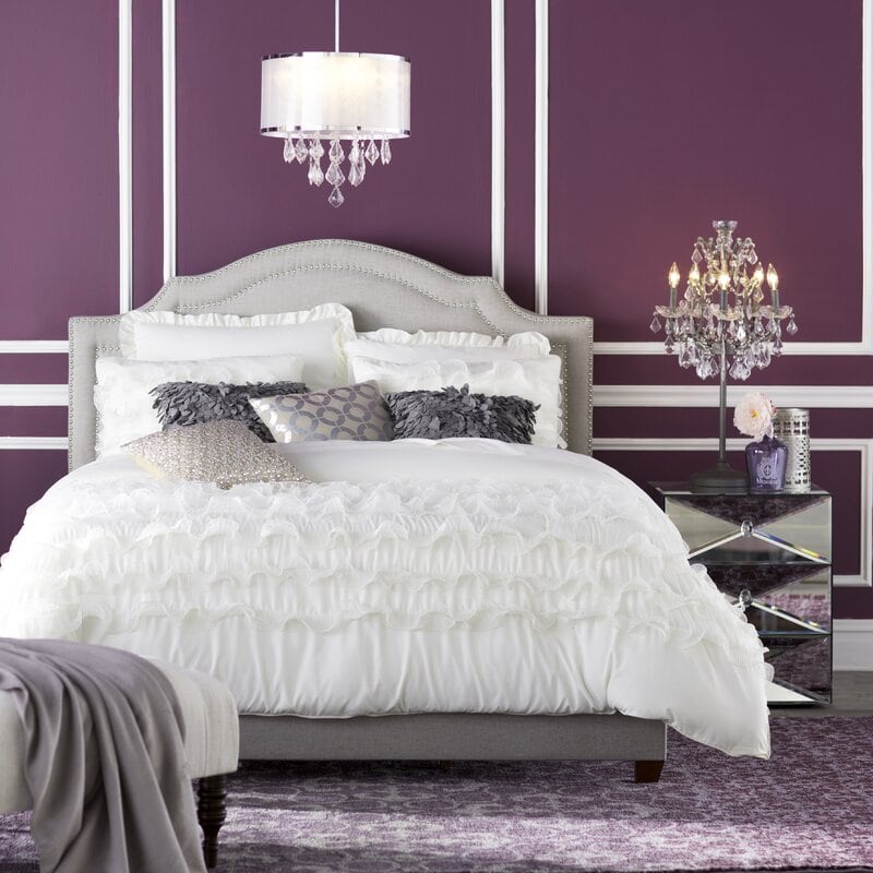 Mẫu thiết kế phòng ngủ màu tím thủy chung đẹp
