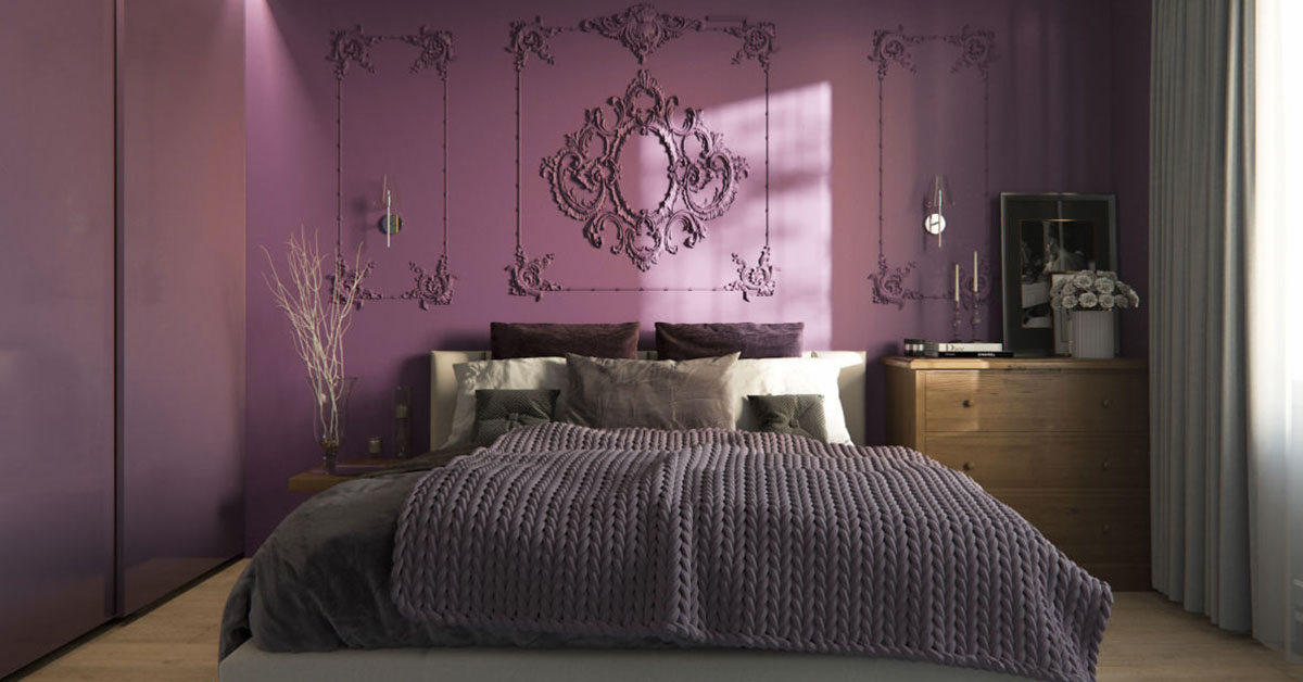 Những mẫu thiết kế phòng ngủ màu tím đơn giản