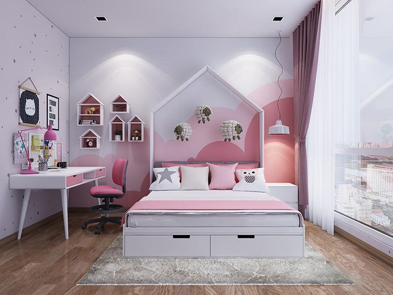 Thiết kế phòng ngủ bé gái dễ thương