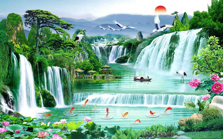 Hình nền thác nước đẹp 3D đẹp nhất