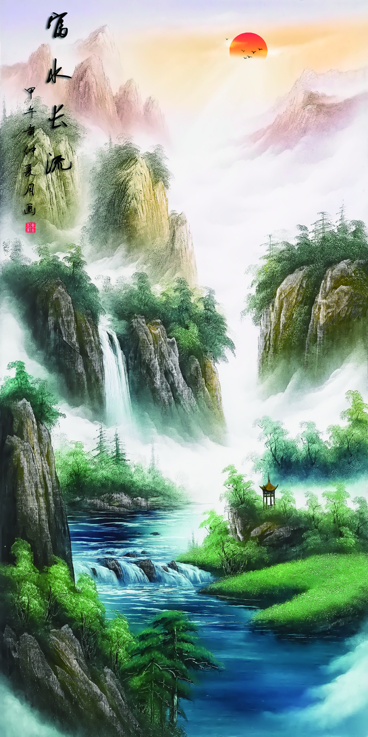 Hình nền thác nước phong thủy Full HD đẹp