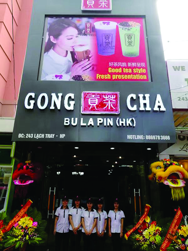 Bảng hiệu quán trà sữa Đài Loan