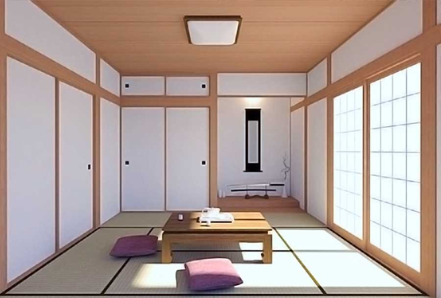 Mẫu phòng khách kiểu Nhật đơn giản