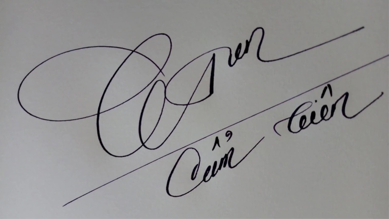 Mẫu chữ ký tên riêng viết tay