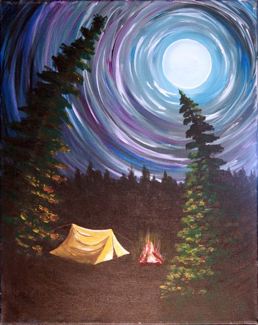 Vẽ tranh cắm trại đẹp