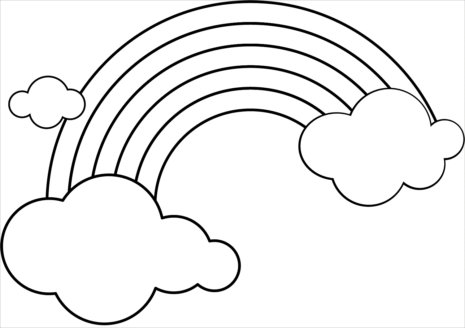 Trang tô màu cầu vồng và mây