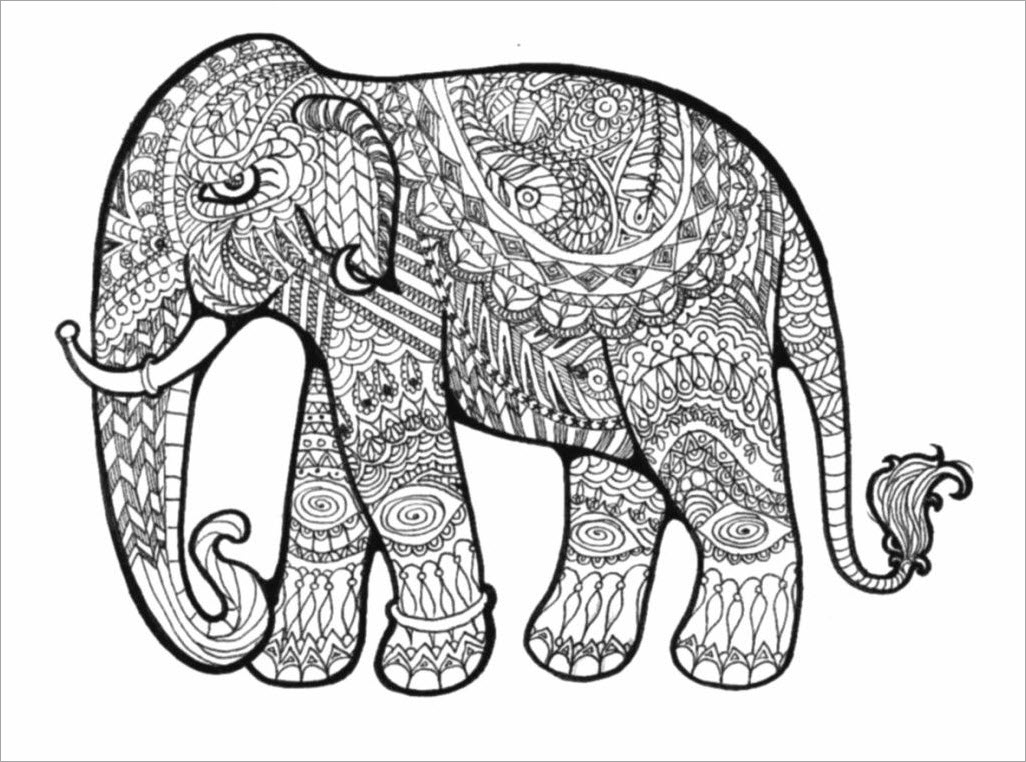 Hình tô màu con voi nghệ thuật đẹp