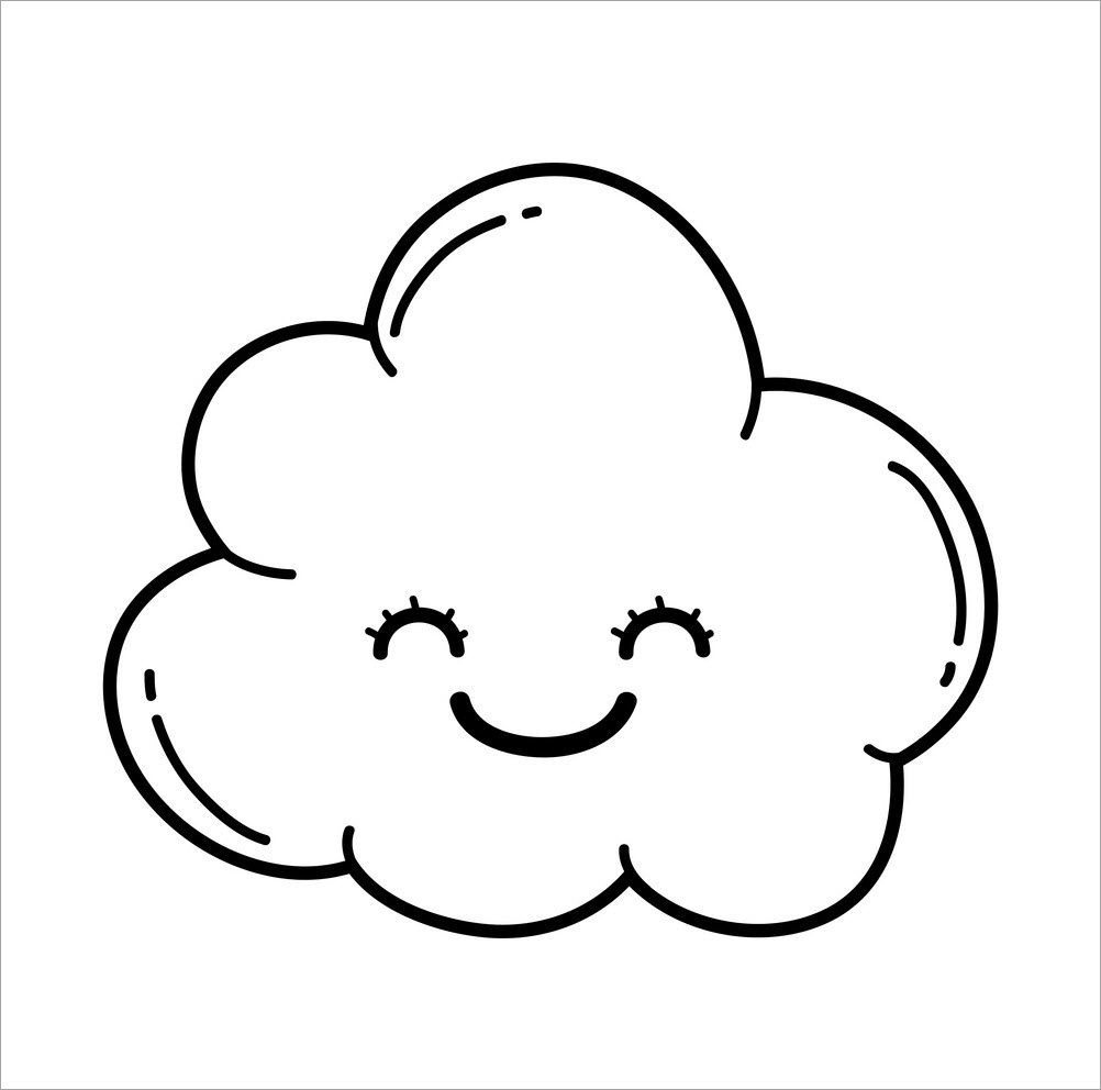 Trang màu đám mây cho trẻ em