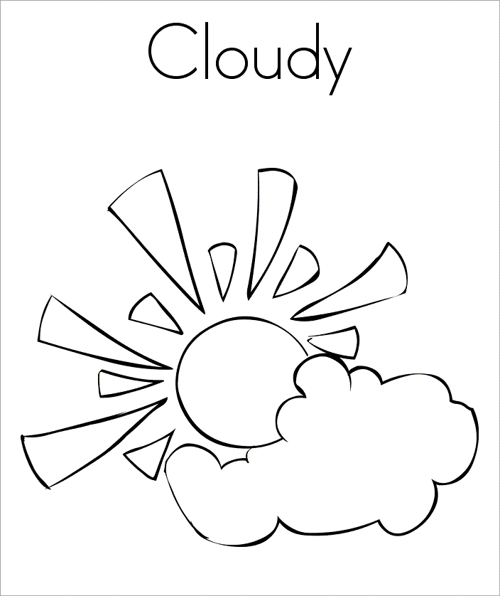 Trang tô màu những đám mây đẹp cho trẻ em