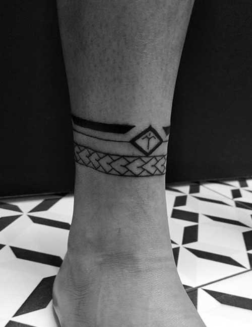 Tattoo vòng cổ chân Nhật cổ