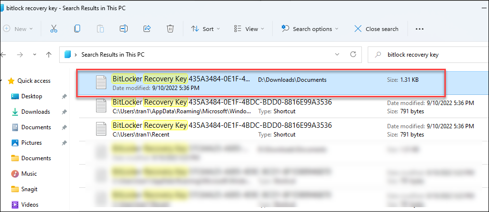 Khi tìm thấy file chứa mã khôi phục, bạn hãy mở nó ra