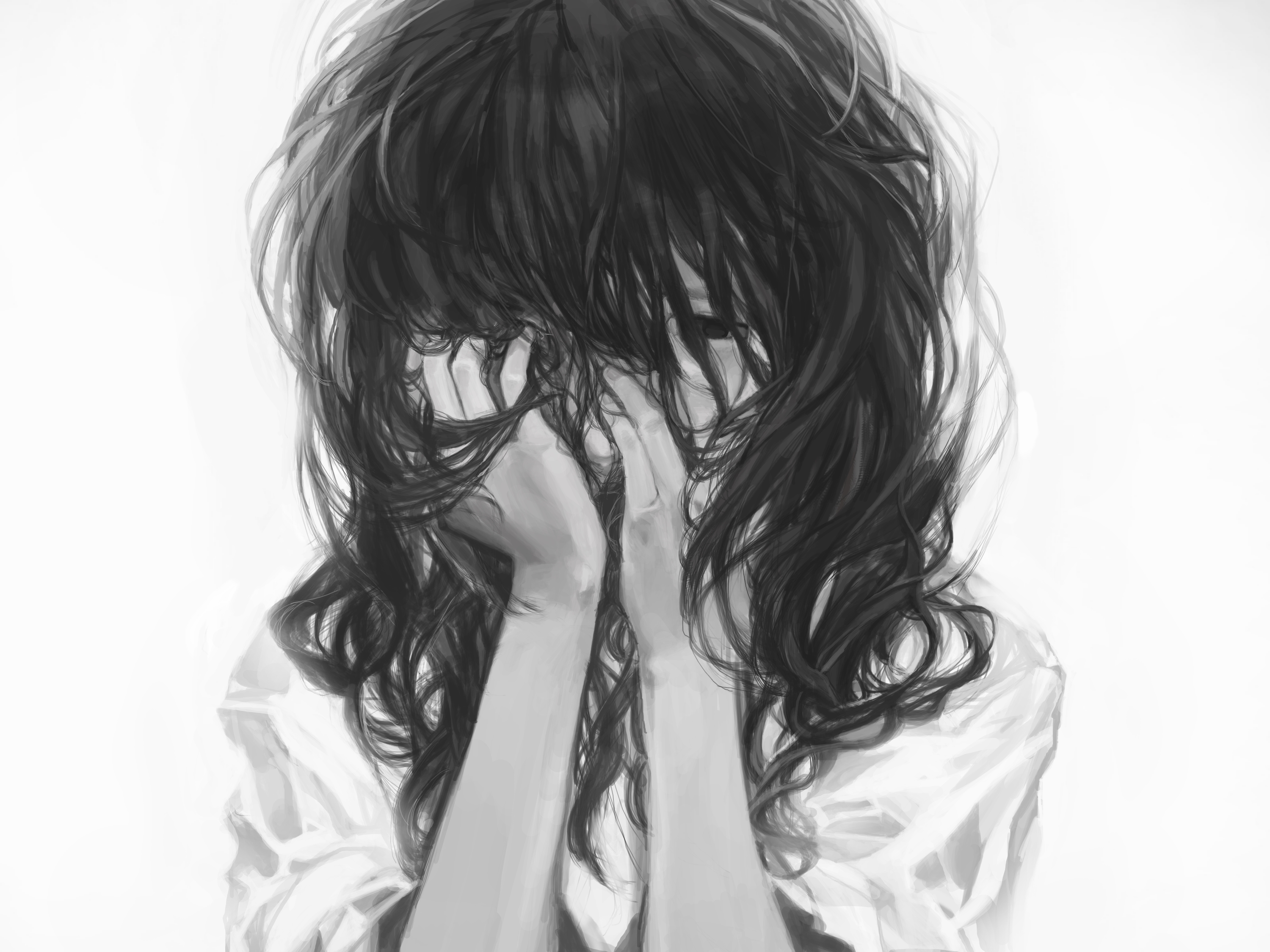 Hình ảnh cô gái buồn khóc