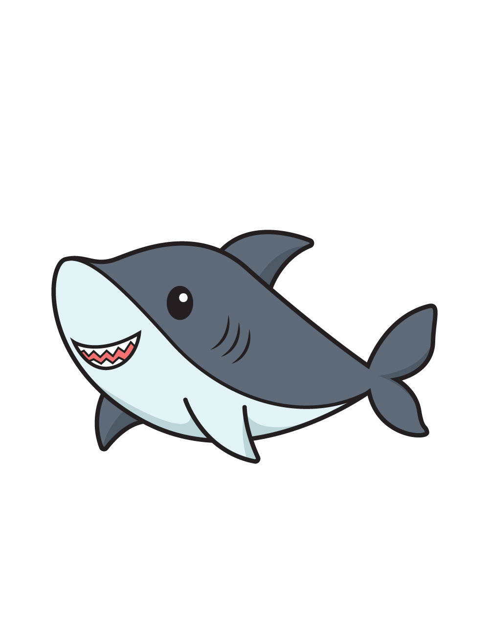 Hình hình ảnh loài cá mập chibi xinh đẹp dễ dàng thương