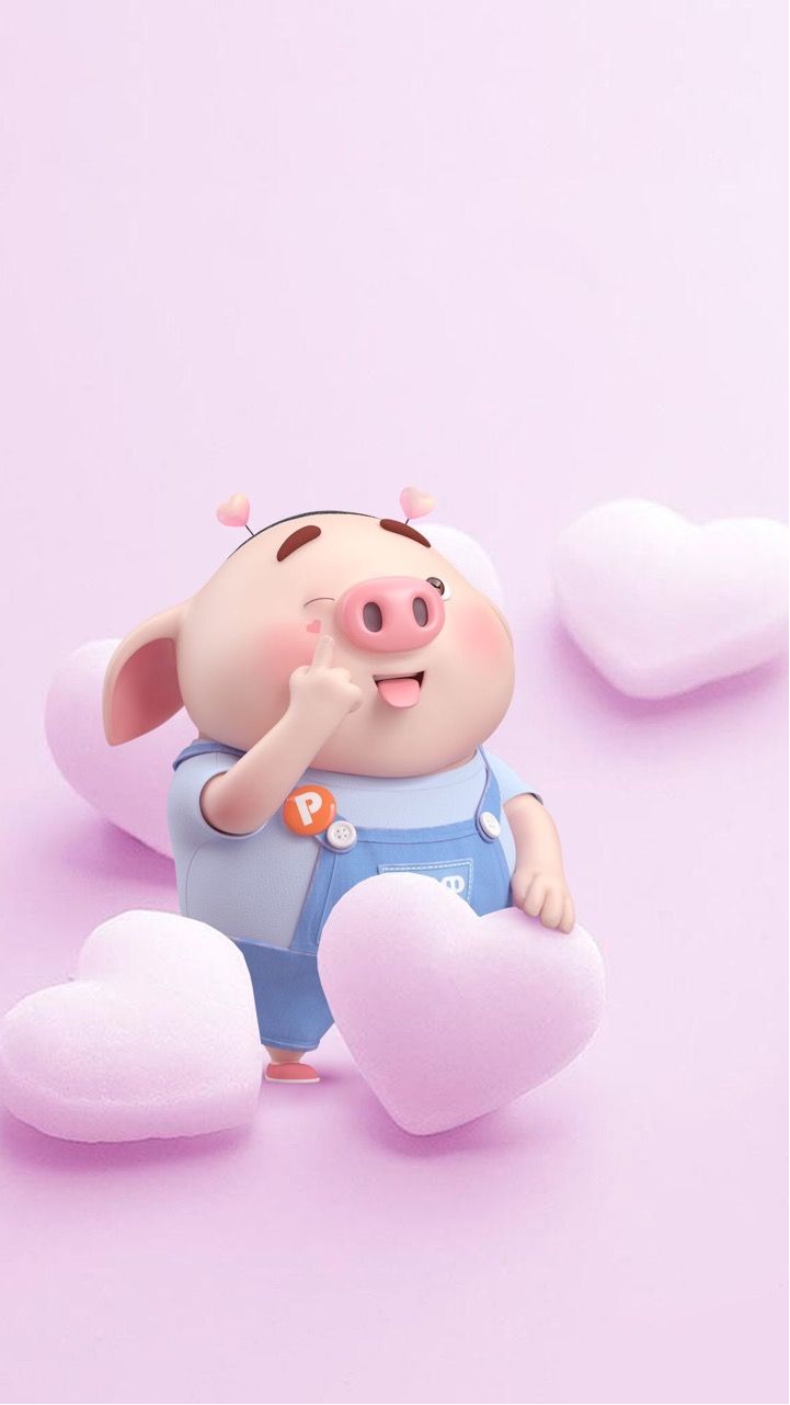 Hình nền con lợn màu hồng cho điện thoại