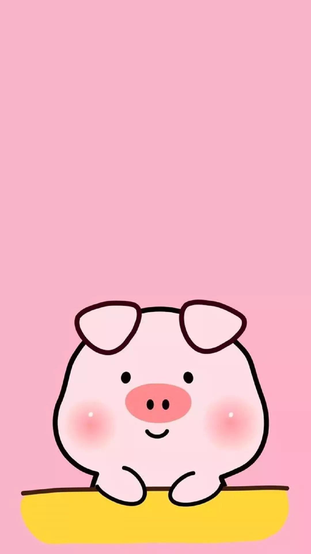 Hình nền con lợn màu hồng cute