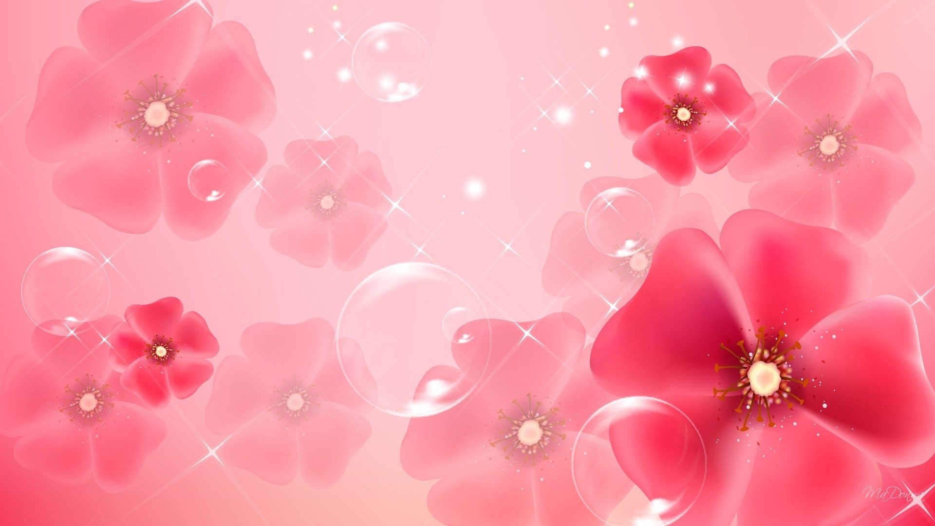 Hình nền cute hoa màu hồng đẹp