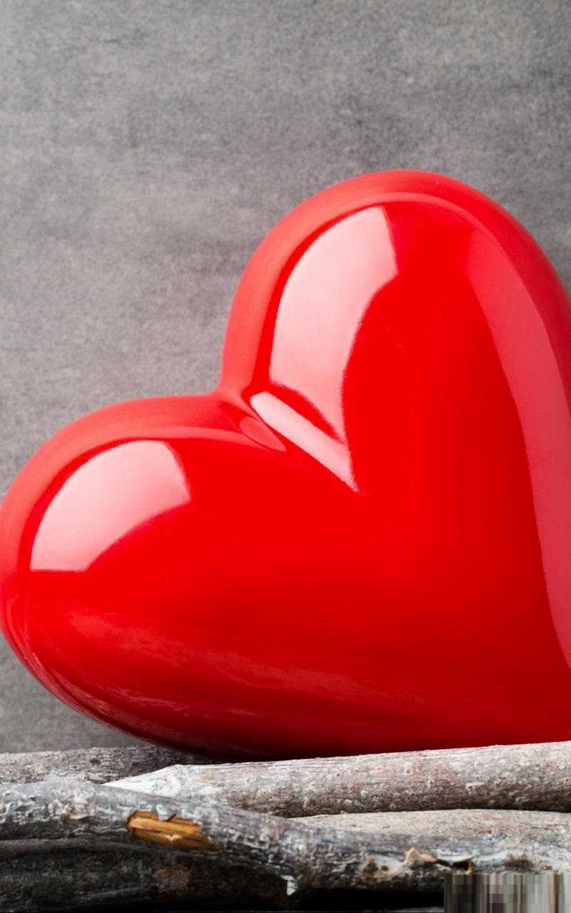 Hình nền điện thoại trái tim 3d màu đỏ