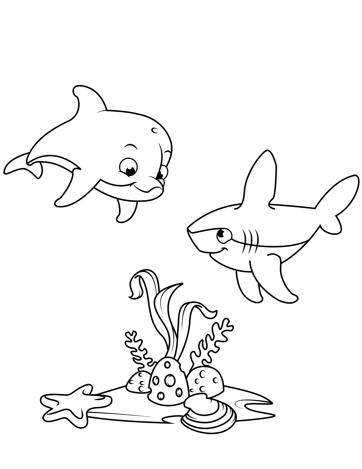 Hình vẽ cá mập chibi cute