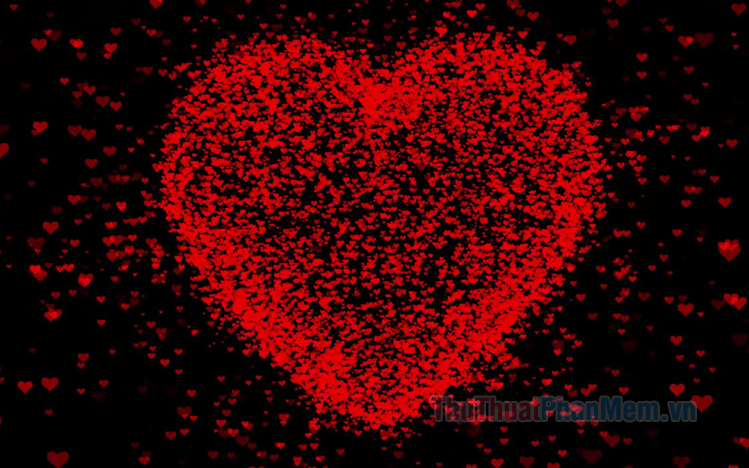Hình ảnh trái tim đỏ nền đen tuyệt đẹp