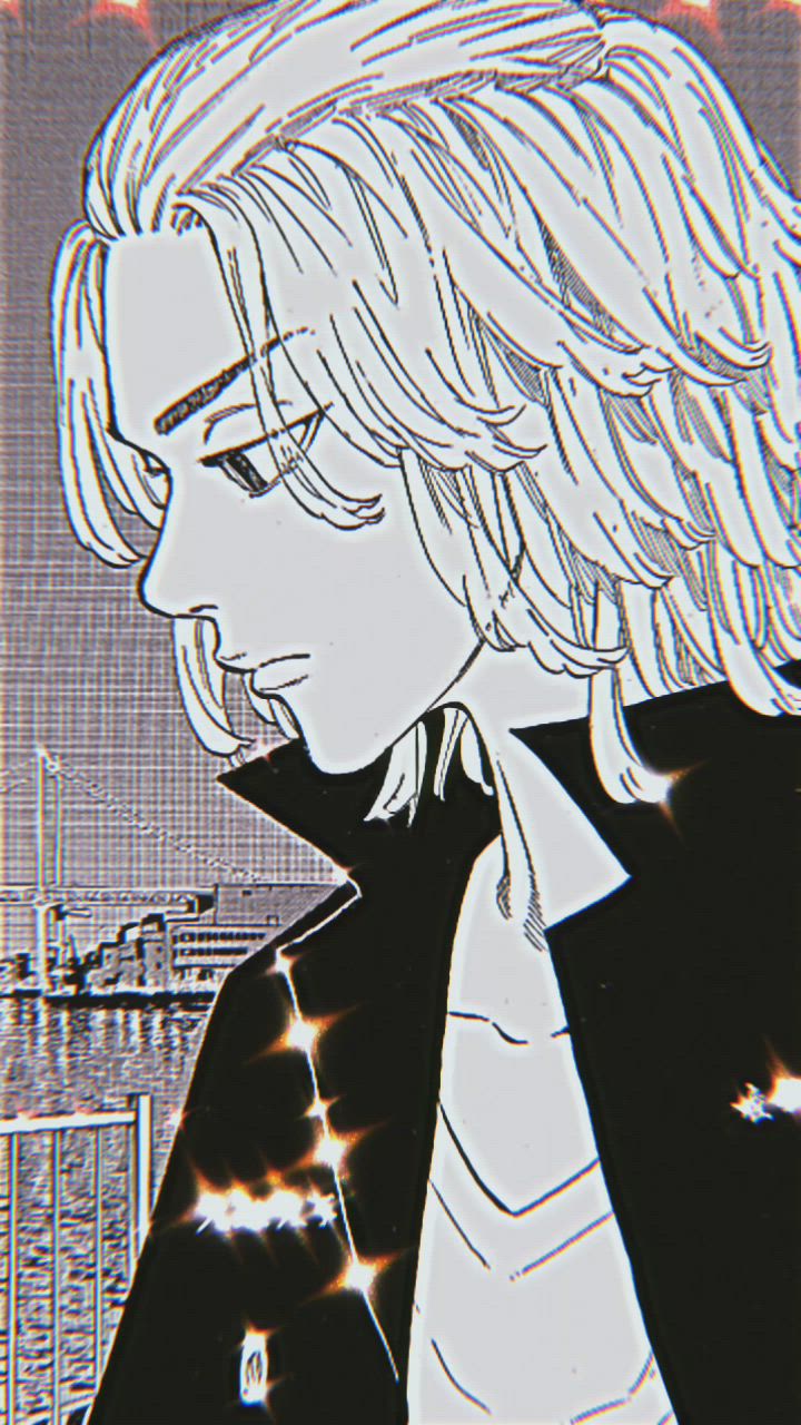 Hình ảnh Mikey tóc trắng anime