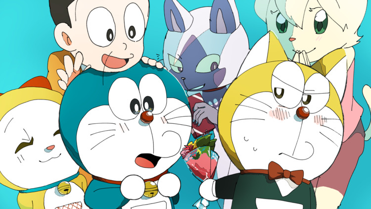 Hình nền nhóm bạn Doraemon